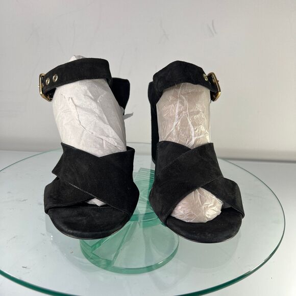 AGL Attilio Giusti Leombruni block heel size 39.5 US 9.5 Black suede leather - Picture 2 of 9